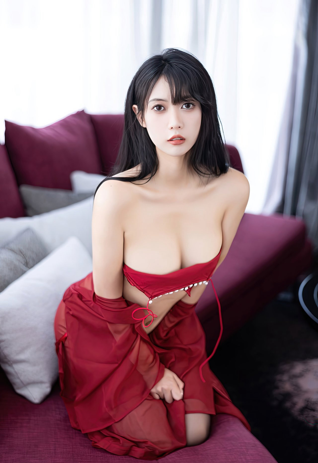 林子瑶黑丝高跟性感肚兜光胸美女黑丝袜美腿美女