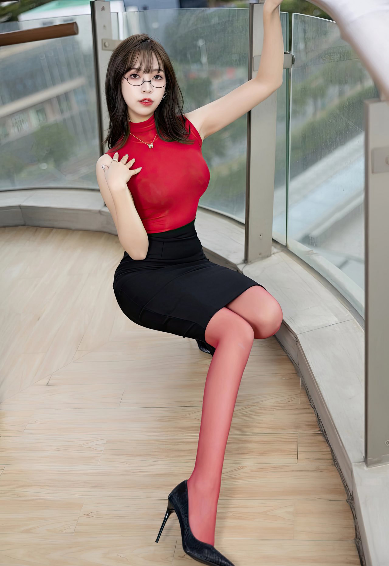 亚洲午夜极品美女郑颖珊红色丝袜写真全棵女性艺术写真素材