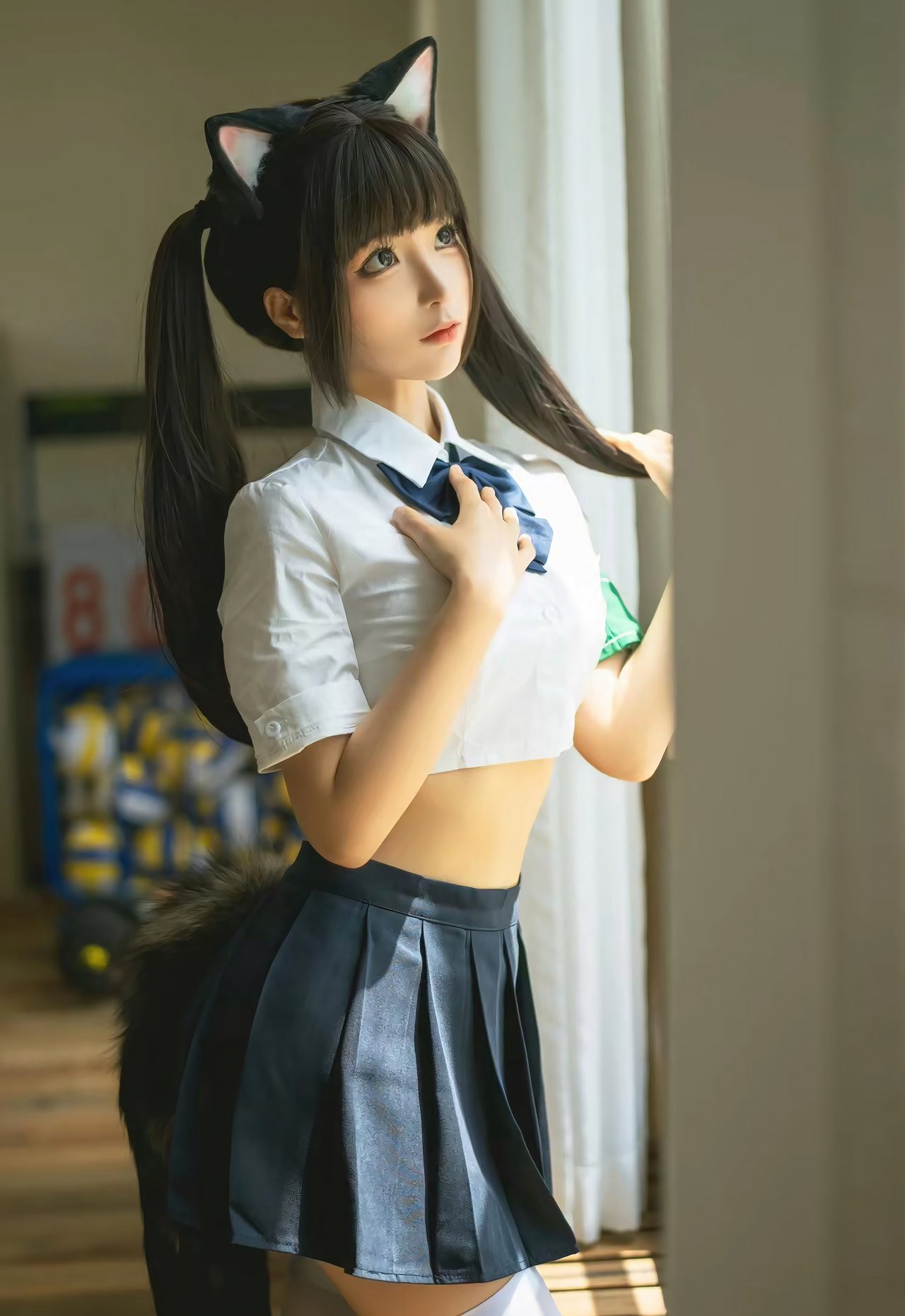 桜桃喵极度翘臀白丝JK动漫美女大胸二次元性感美女诱惑福利