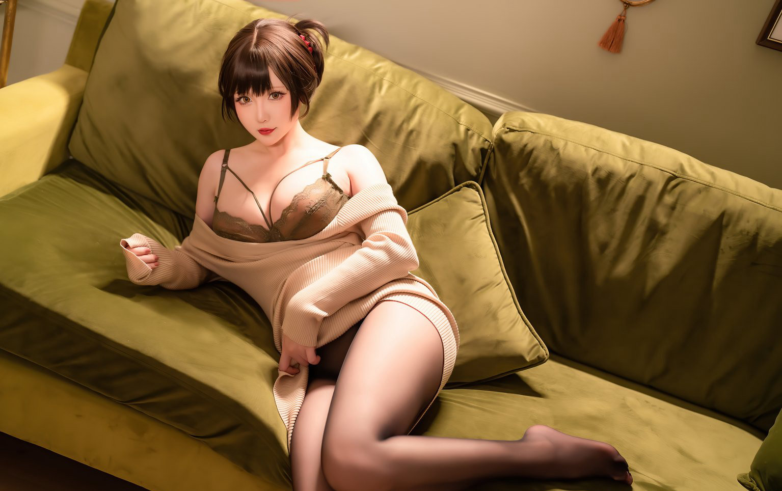 星之迟迟性感黑丝丰满大胸诱惑白嫩皮肤大尺度cosplay写真