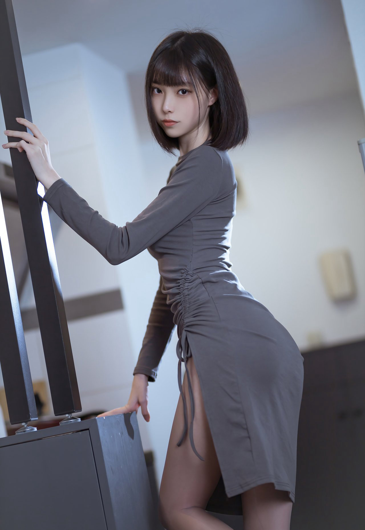 动漫美女许岚极品超薄灰丝袜美腿丝滑玉足高清写真