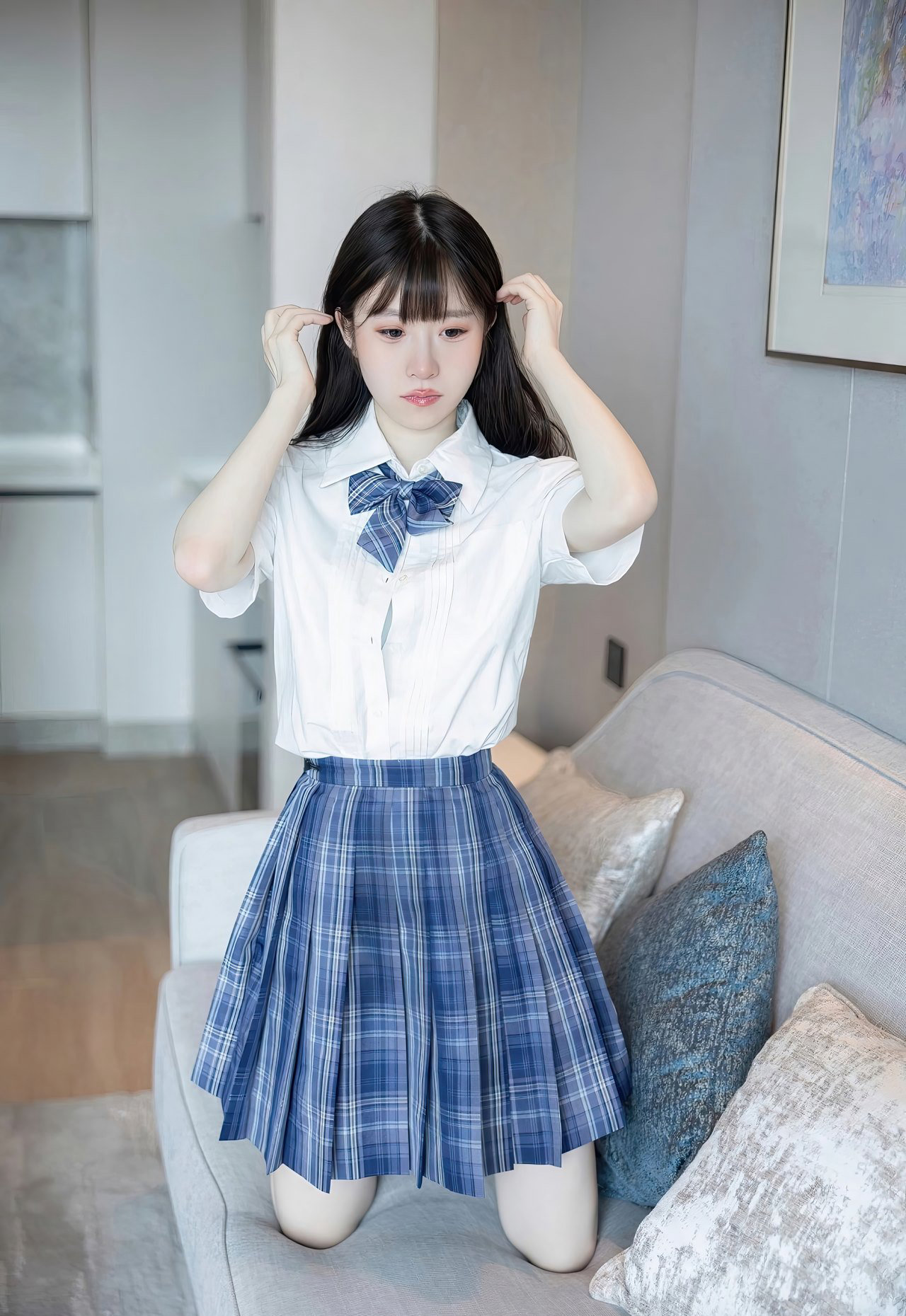 林悠悠白丝JK性感cosplay大尺度白嫩皮肤诱惑套图