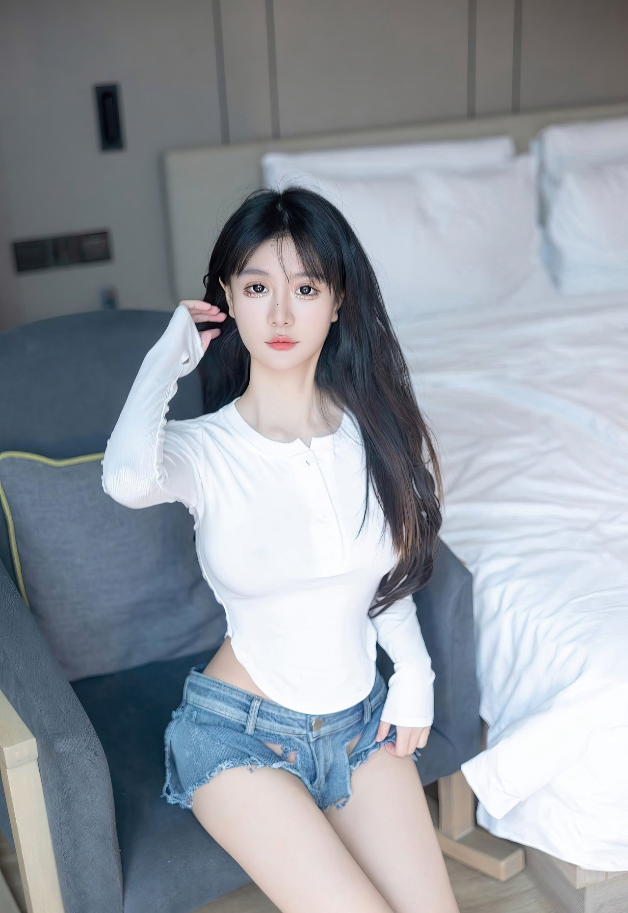 白袜热裤美女极品极度白皙美腿性感套图大尺度jk超污