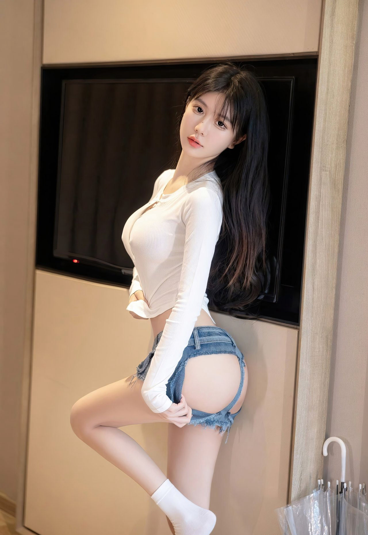 白袜热裤美女极品极度白皙美腿性感套图大尺度jk超污