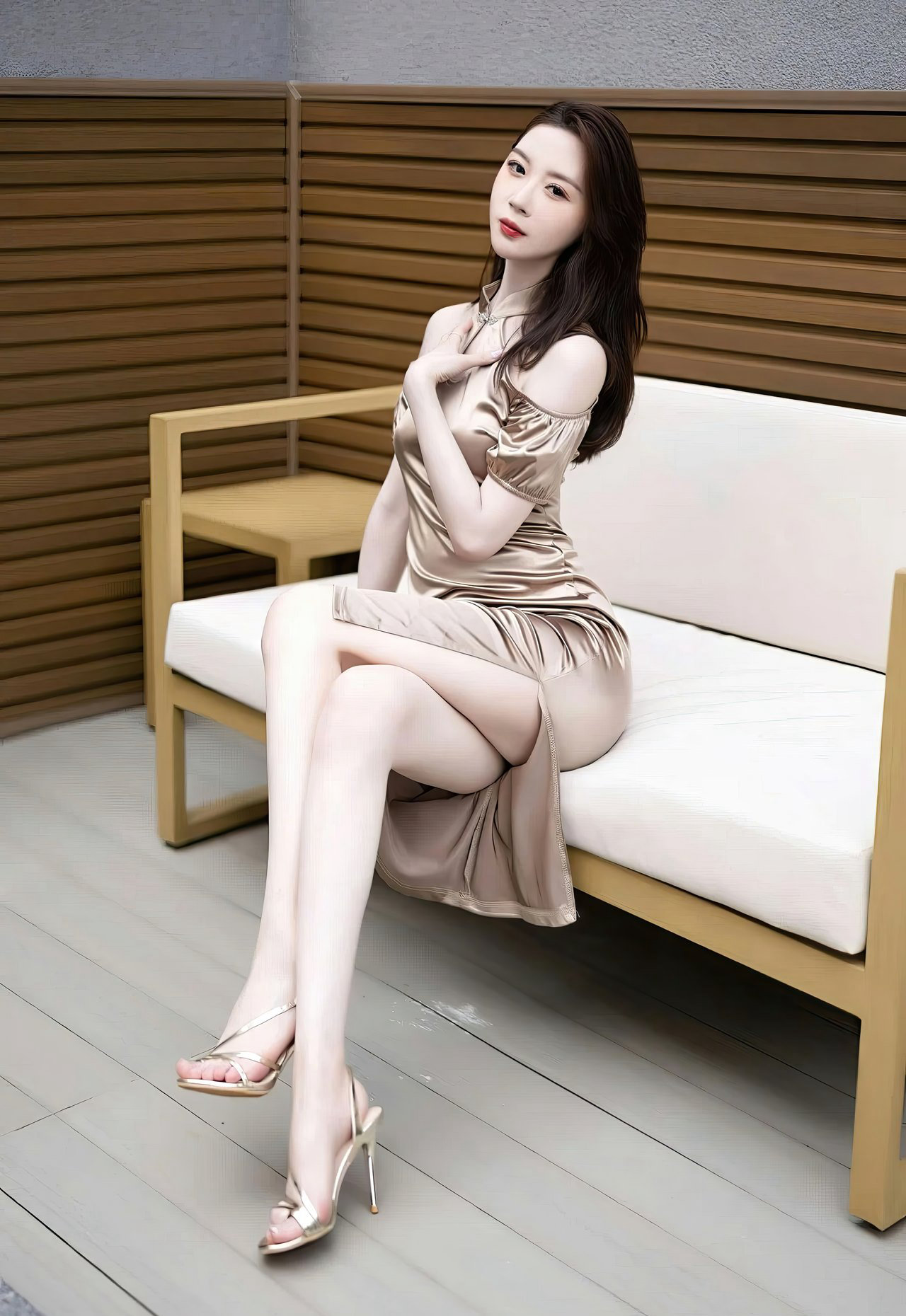 梦心玥风骚吊带黑丝袜性感蕾丝情趣诱惑高跟美腿