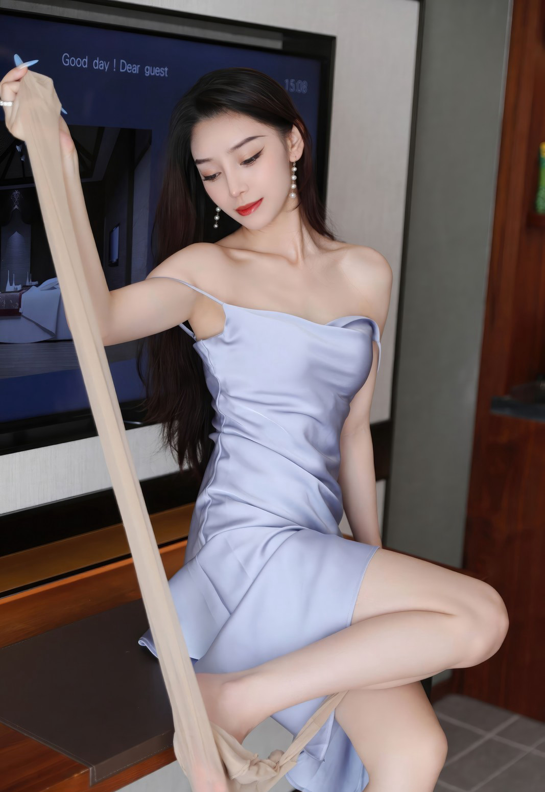 美女嫩模苏曼兮性感肉丝美腿性感高清玉足套图写真