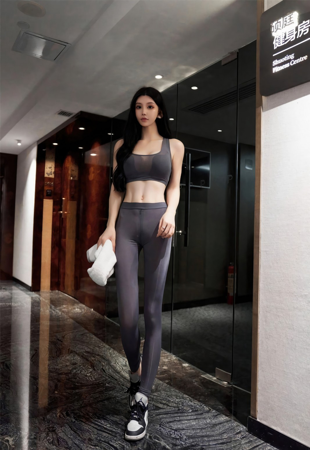 周于希极品美臀紧身健身裤性感身材健身房套图