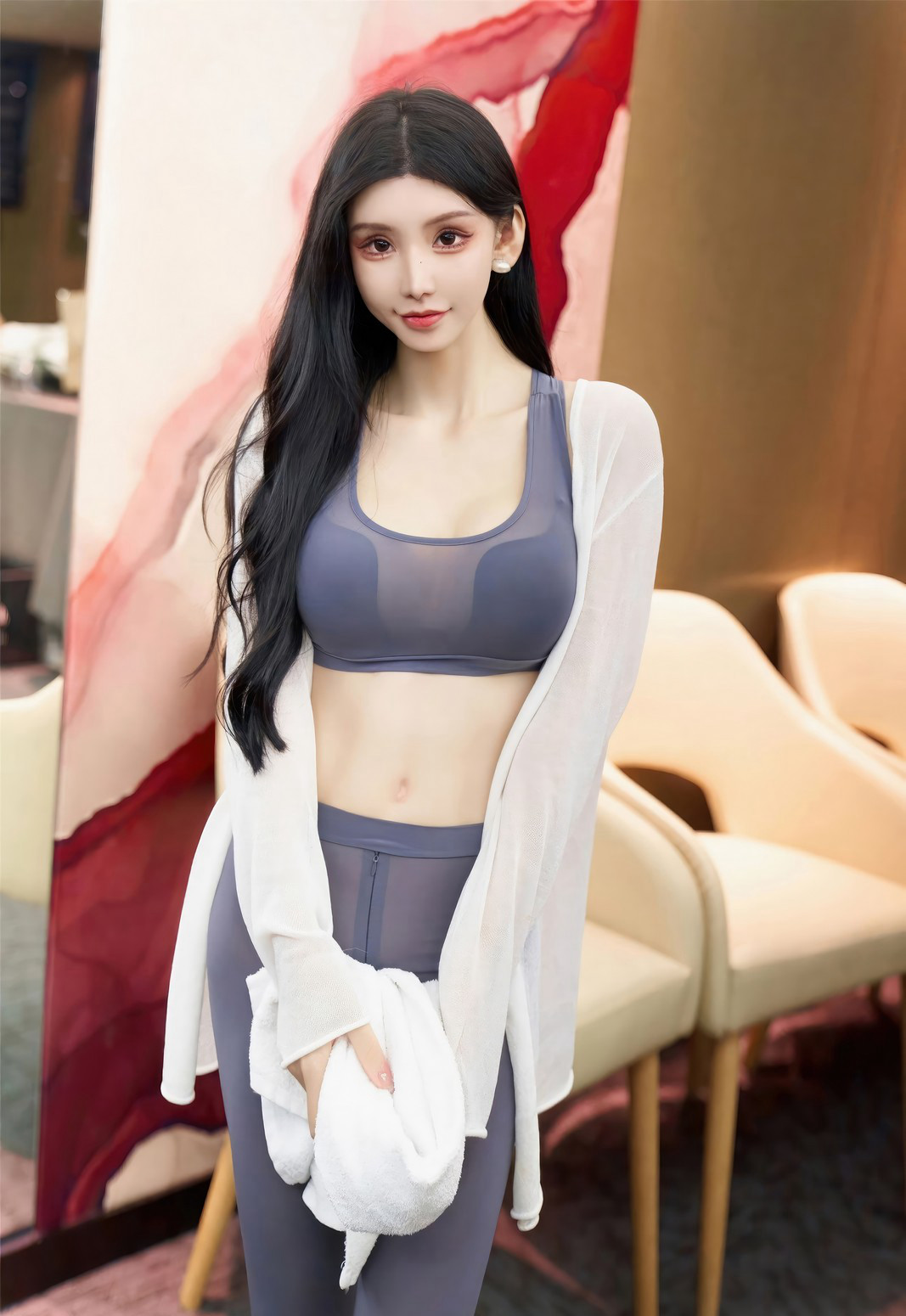 周于希极品美臀紧身健身裤性感身材健身房套图