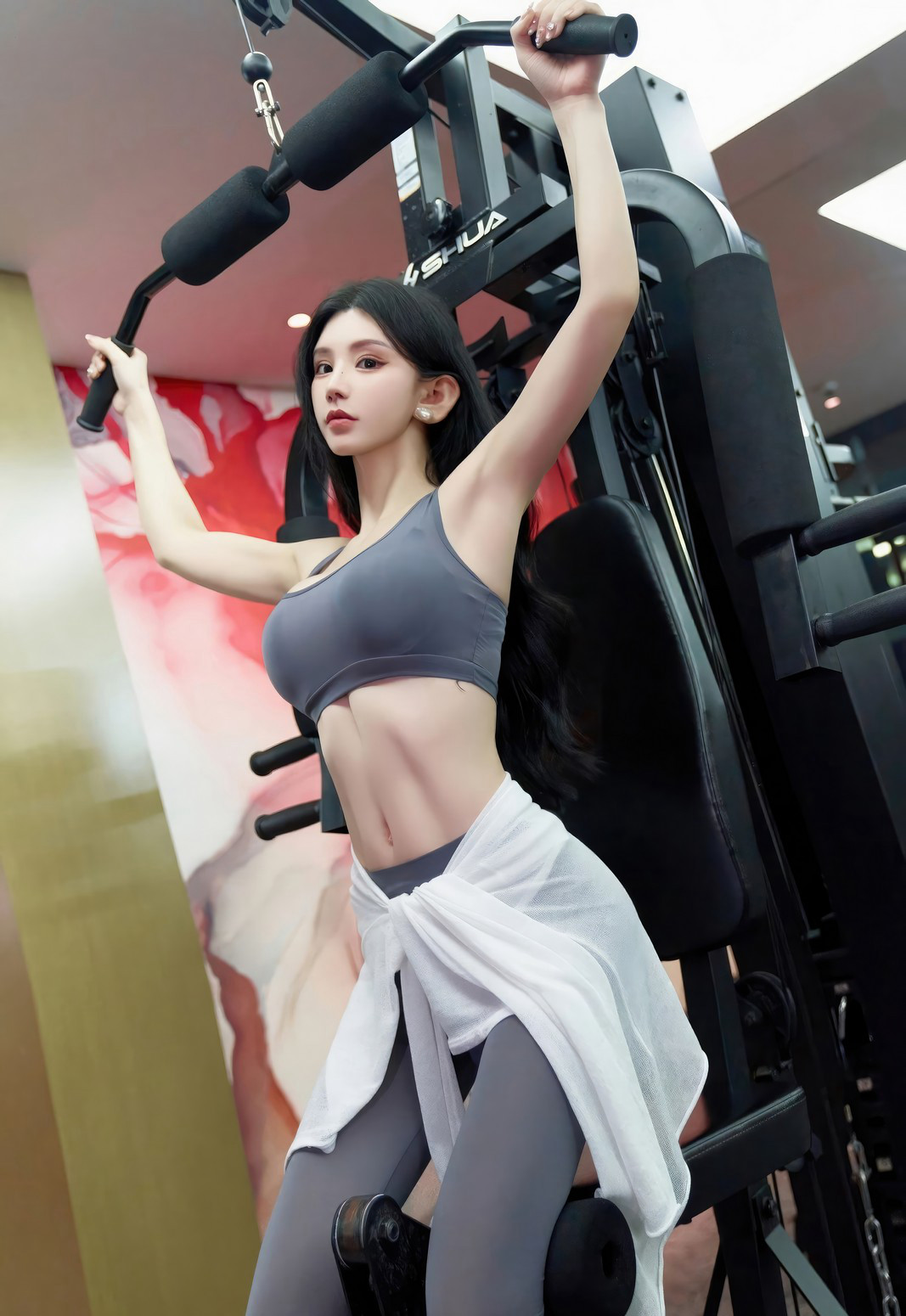 周于希极品美臀紧身健身裤性感身材健身房套图