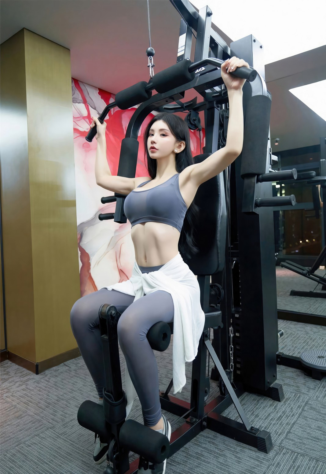 周于希极品美臀紧身健身裤性感身材健身房套图