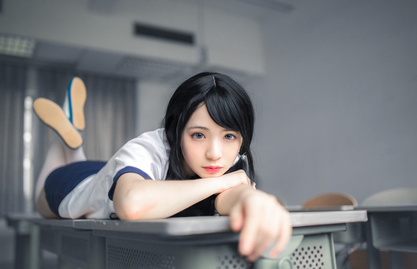 疯猫cosplay性感白丝美腿JK诱惑写真套图