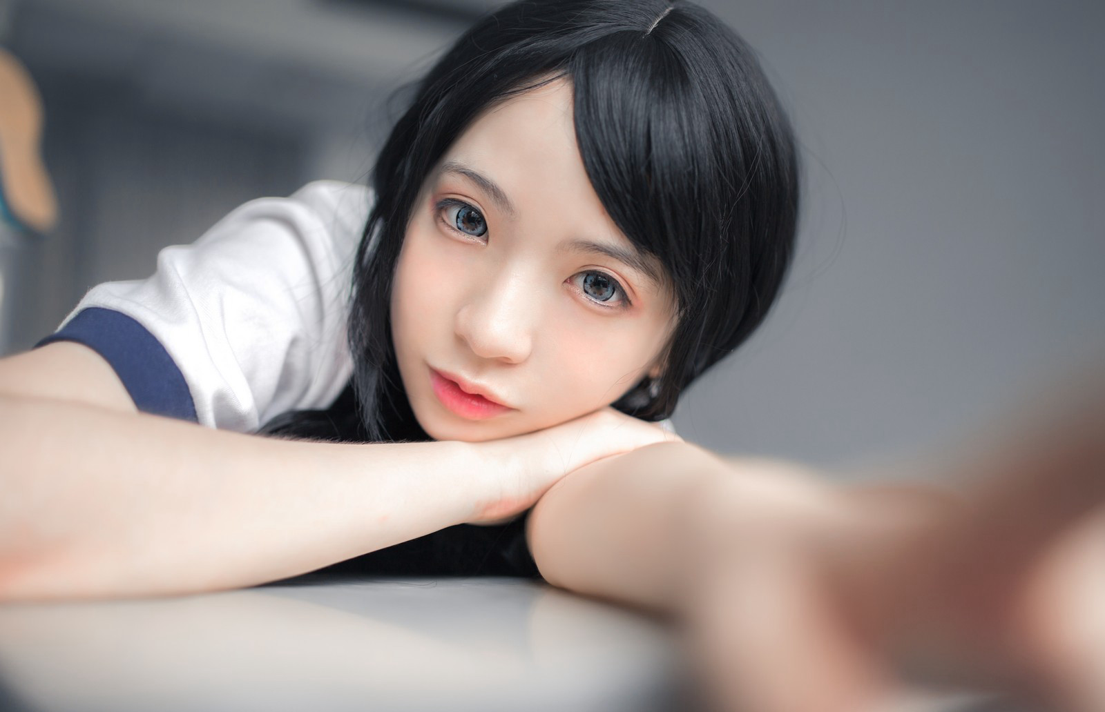 疯猫cosplay性感白丝美腿JK诱惑写真套图